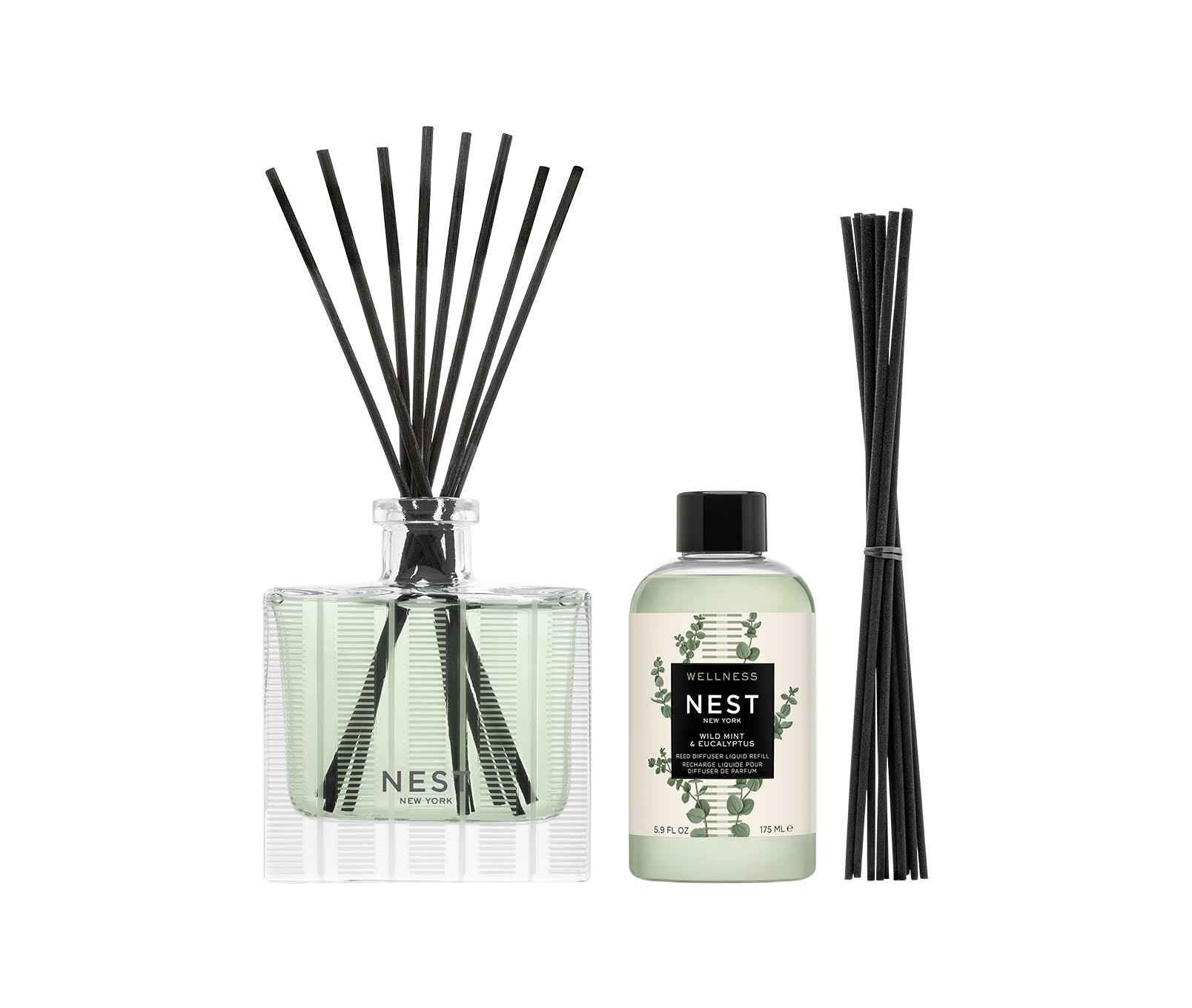 Wild Mint & Eucalyptus Reed Diffuser & Liquid Refill Set